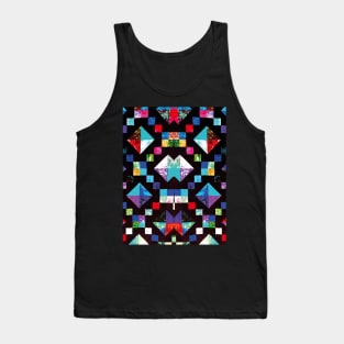 Geometric Quilt Patchwork Pattern Tank Top